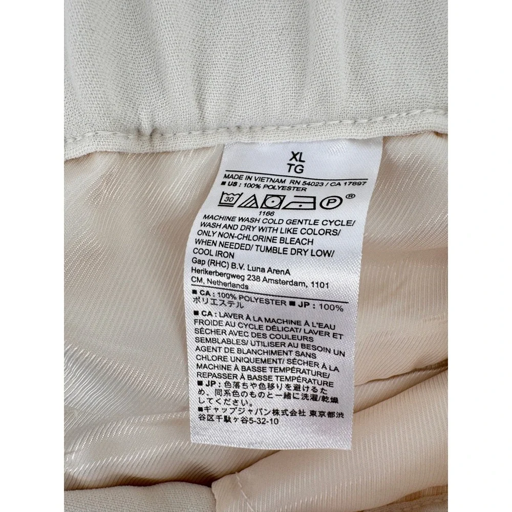 Banana Republic Hayden Wide-Leg Crepe‎ Pants Beige High-Rise XL 762785-03